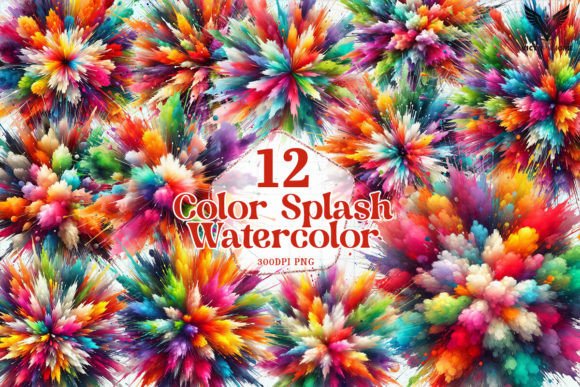 Color Splash Watercolor Clipart PNG Illustrations Review