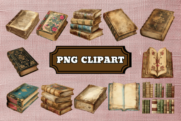 Vintage Books Clipart Bundle: Illustrations Review