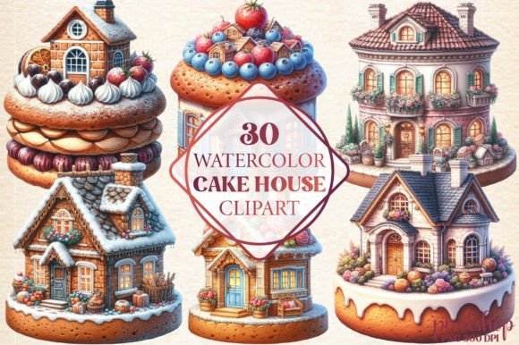 Watercolor Cake House Clipart: An Embroidery Review