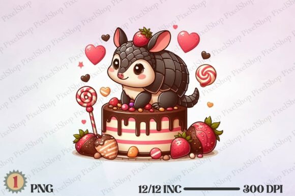 Watercolor Cute Armadillo PNG: Illustrations for Crafters