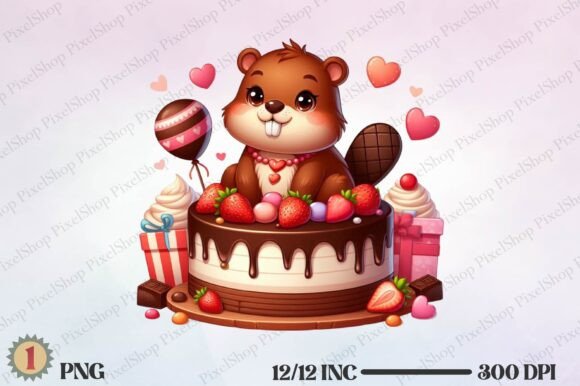 Watercolor Cute Beaver PNG: Illustrations for Sellers