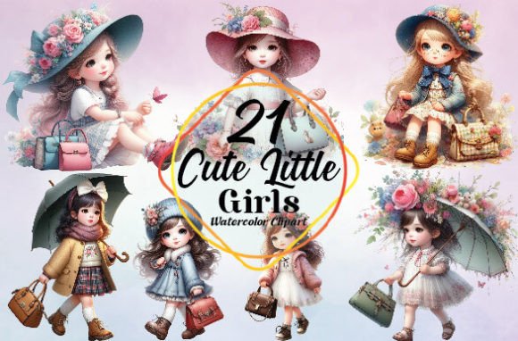 Watercolor Cute Little Girls Png Clipart Freebies Review
