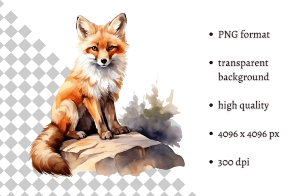 Watercolor Fox Illustration for Brand Illustrations