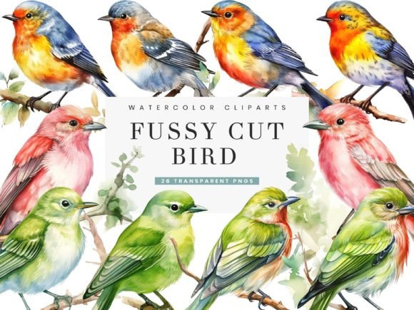 Watercolor Fussy Cut Bird Clipart Bundle: Illustrations Review