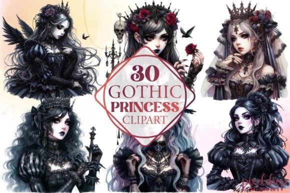 Watercolor Gothic Princess Clipart Freebies Review