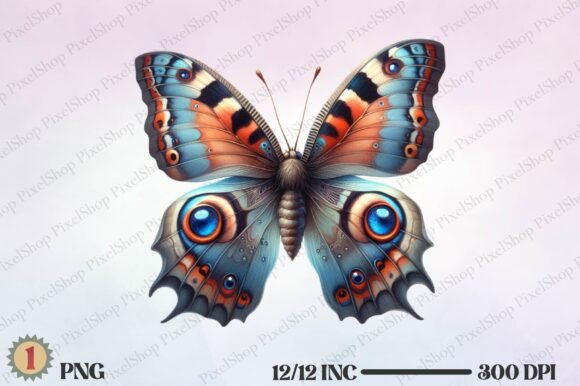 Watercolor Halloween Butterfly PNG for Illustrations