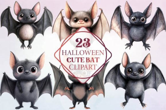 Watercolor Halloween Cute Bat Clipart Review