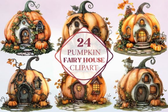 Watercolor Pumpkin Fairy House Clipart Freebies Review