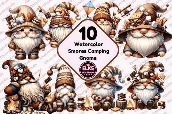 Watercolor Smores Camping Gnome Review