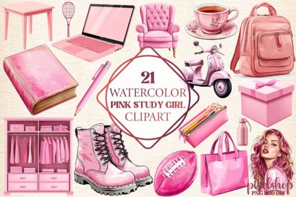Watercolor Study Girl Clipart for Illustrations