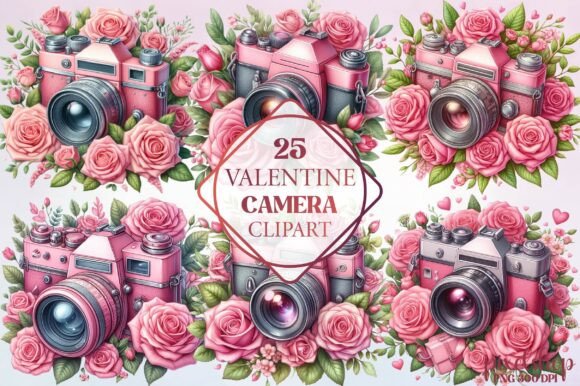 Watercolor Valentine Camera Clipart: Editorial Freebies Review