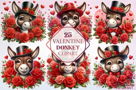 Watercolor Valentine Donkey Clipart: Illustrations Review