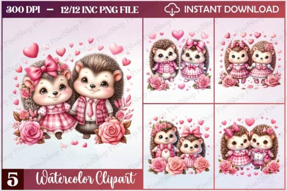 Watercolor Valentine Hedgehogs Clipart Freebies Review