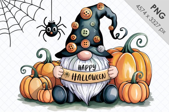 Whimsical Watercolor Clipart for Halloween Illustrations